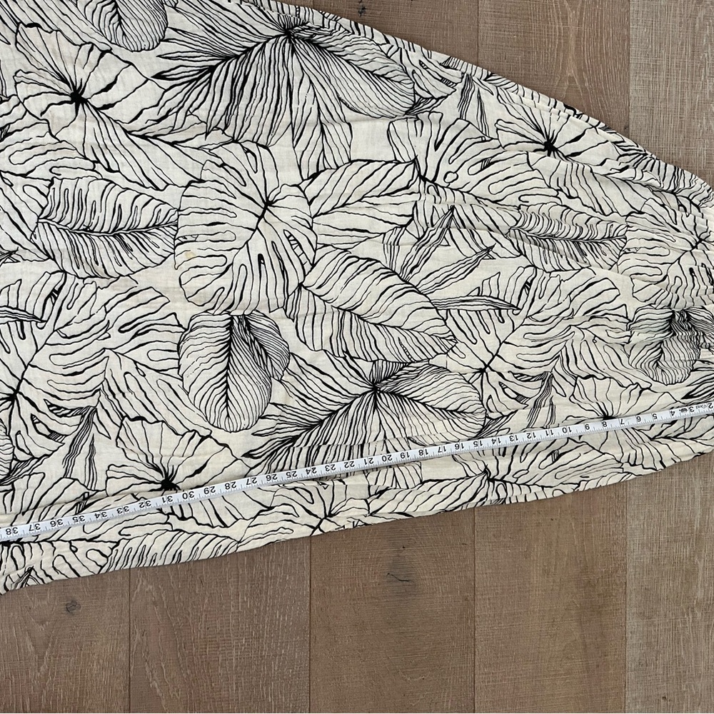 Elan Strapless Cream Leaf Print Dress - Picture 12 of 13